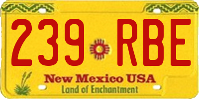NM license plate 239RBE