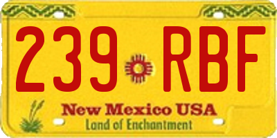 NM license plate 239RBF