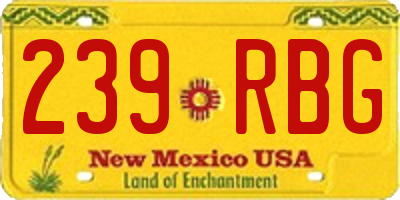NM license plate 239RBG