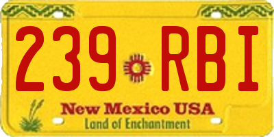 NM license plate 239RBI