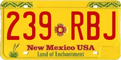 NM license plate 239RBJ