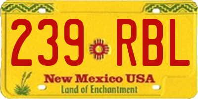 NM license plate 239RBL