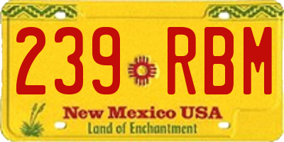 NM license plate 239RBM