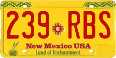 NM license plate 239RBS