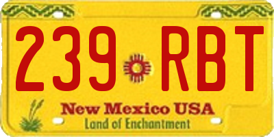 NM license plate 239RBT
