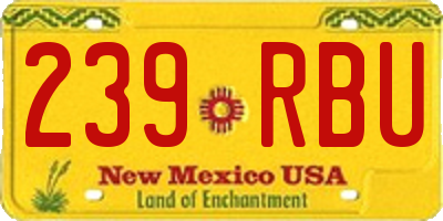 NM license plate 239RBU