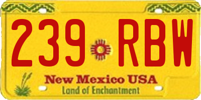 NM license plate 239RBW