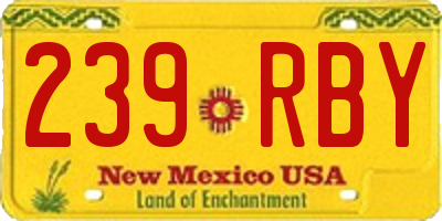 NM license plate 239RBY
