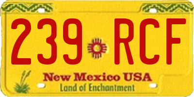 NM license plate 239RCF