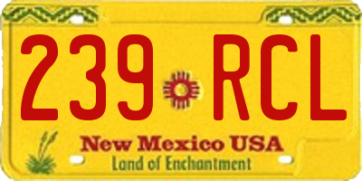 NM license plate 239RCL