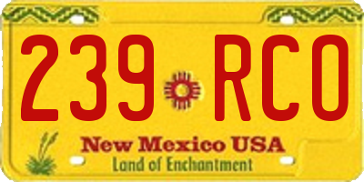 NM license plate 239RCO