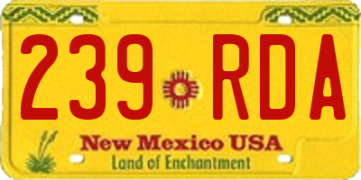 NM license plate 239RDA