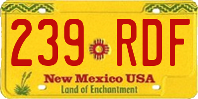 NM license plate 239RDF