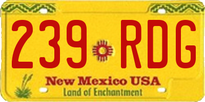 NM license plate 239RDG