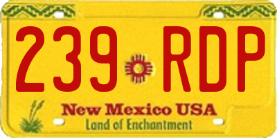 NM license plate 239RDP