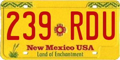 NM license plate 239RDU