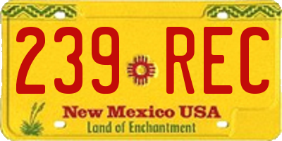 NM license plate 239REC