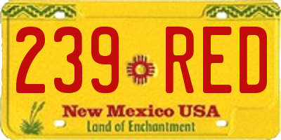 NM license plate 239RED