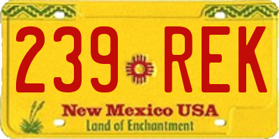 NM license plate 239REK