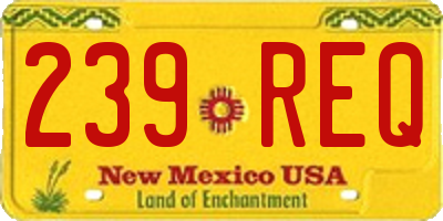 NM license plate 239REQ