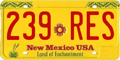NM license plate 239RES