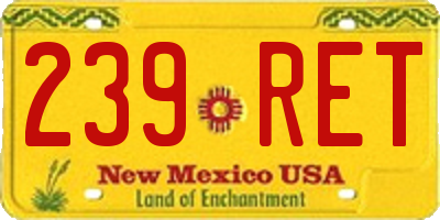 NM license plate 239RET