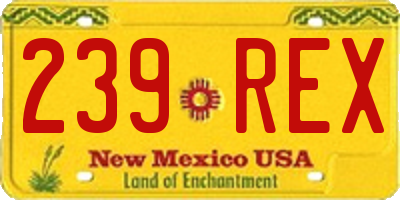 NM license plate 239REX