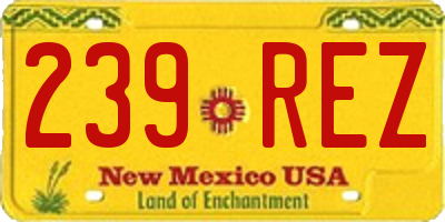 NM license plate 239REZ