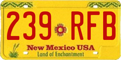 NM license plate 239RFB