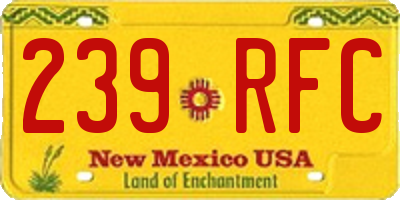 NM license plate 239RFC