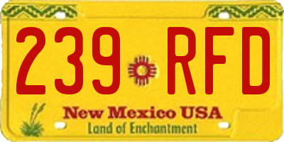 NM license plate 239RFD