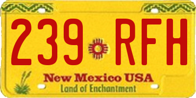 NM license plate 239RFH