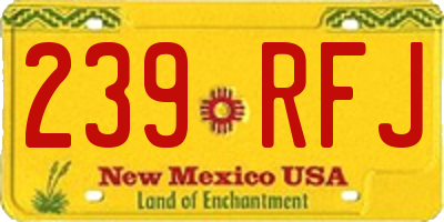 NM license plate 239RFJ