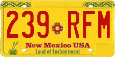 NM license plate 239RFM