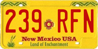 NM license plate 239RFN
