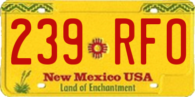 NM license plate 239RFO