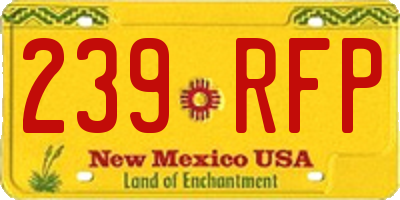 NM license plate 239RFP
