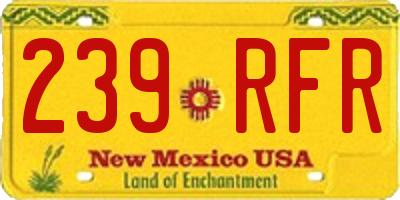 NM license plate 239RFR