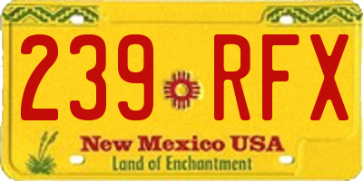 NM license plate 239RFX