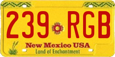 NM license plate 239RGB