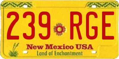 NM license plate 239RGE