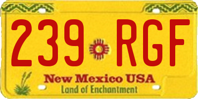 NM license plate 239RGF