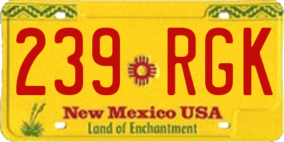 NM license plate 239RGK
