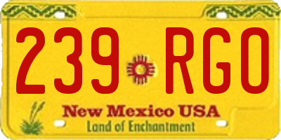 NM license plate 239RGO