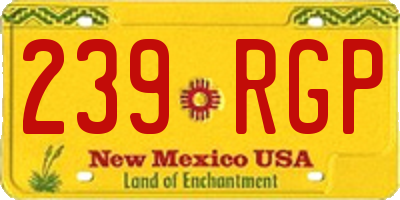NM license plate 239RGP