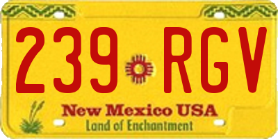 NM license plate 239RGV