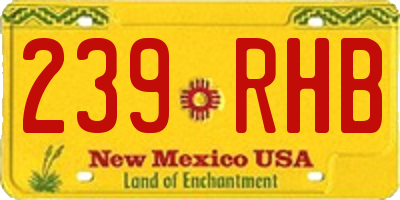 NM license plate 239RHB