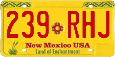 NM license plate 239RHJ