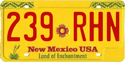 NM license plate 239RHN