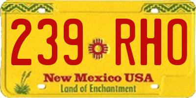 NM license plate 239RHO
